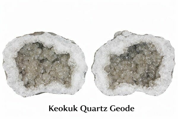 A Keokuk quartz filled geode from Iowa
